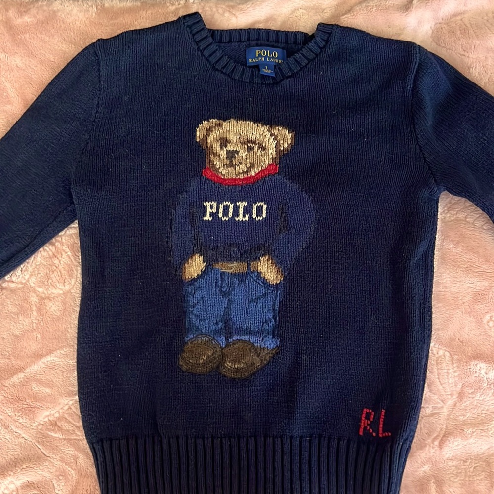 Polo by Ralph Lauren Navy Bear Sweater for Kids